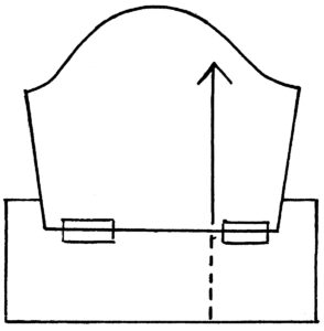 black and white illustration of fabric taped to a piece of paper